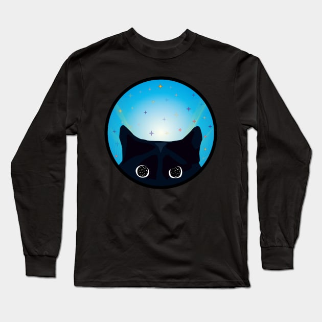 gato viendo las estrellas Long Sleeve T-Shirt by TheSk